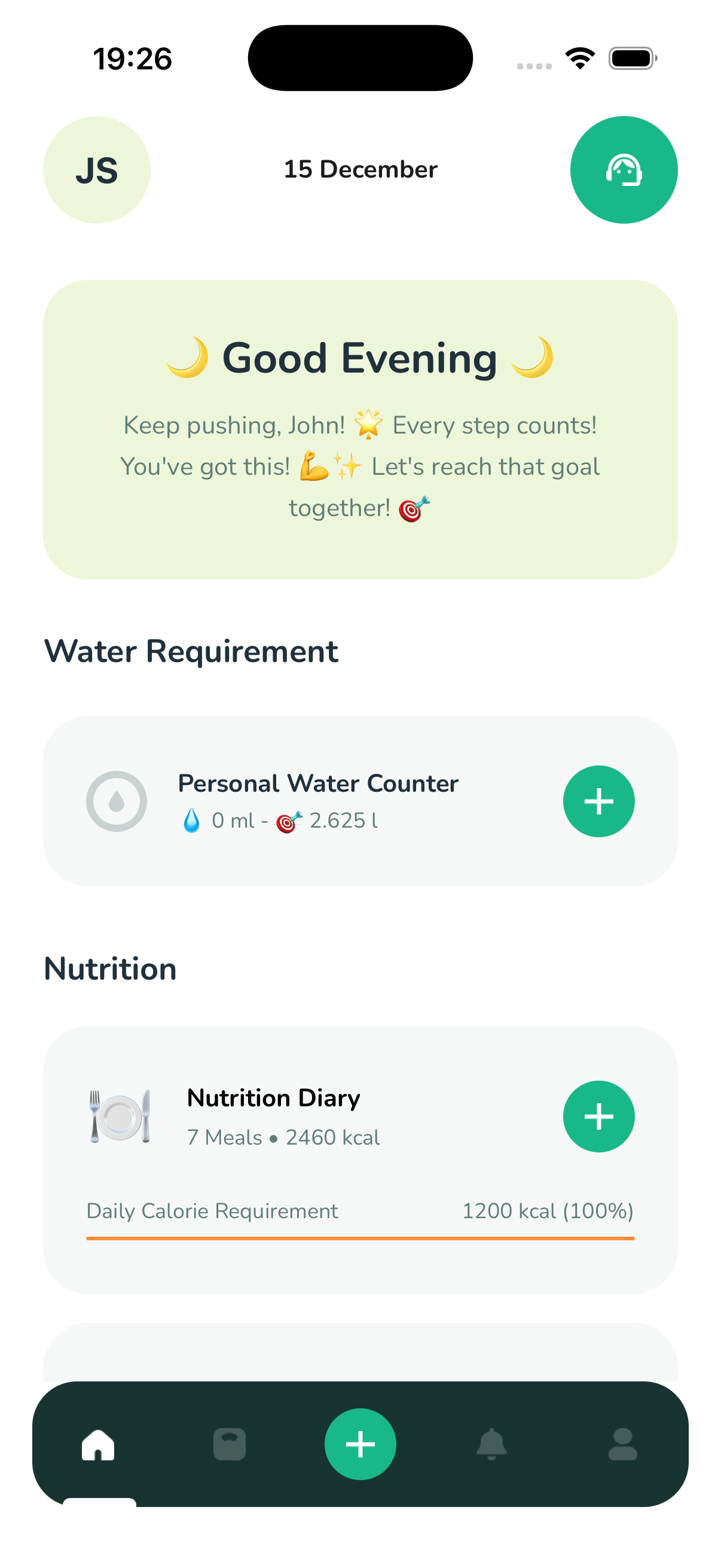 Home — your day at a glance
